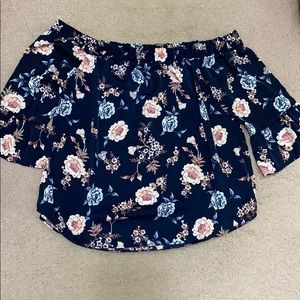 Floral off-the-shoulder blouse